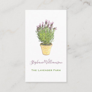 Elegantes Chic Lavendelblumenfarm Visitenkarte