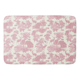 Elegantes Chic Light Pink Toile Deer Woodland Badematte