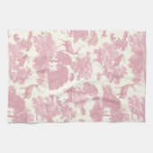 Elegantes Chic Light Pink Toile Deer Woodland Geschirrtuch (Horizontal)