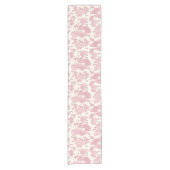 Elegantes Chic Light Pink Toile Deer Woodland Kurzer Tischläufer (Vorderseite)