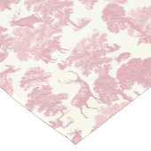 Elegantes Chic Light Pink Toile Deer Woodland Kurzer Tischläufer (Ecke)