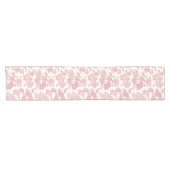 Elegantes Chic Light Pink Toile Deer Woodland Kurzer Tischläufer (Horizontal)