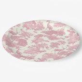 Elegantes Chic Light Pink Toile Deer Woodland Pappteller (Schrägansicht)