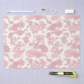 Elegantes Chic Light Pink Toile Deer Woodland Seidenpapier (Handwerk)