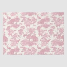 Elegantes Chic Light Pink Toile Deer Woodland