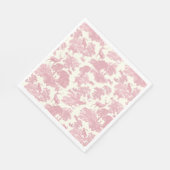 Elegantes Chic Light Pink Toile Deer Woodland Serviette (Ecke)