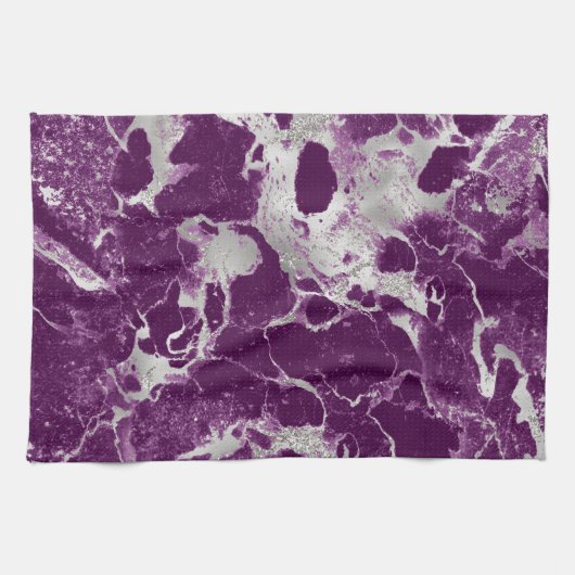 Elegantes Chic Lila Violet Abstraktes Muster Geschirrtuch (Horizontal)