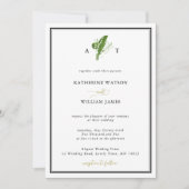 Elegantes Chic Lily Valley Wappen Schwarz-weiß Hoc Einladung (Vorderseite)