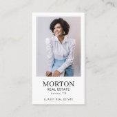 Elegantes Chic Luxury Black and White Realtor Foto Visitenkarte (Vorderseite)
