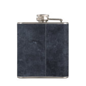 Elegantes Chic Luxury Charcoal Black & Gold Monogr Flachmann (Rückseite)