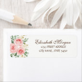 Elegantes Chic Luxury Pink Roses Adressetikett (Insitu)