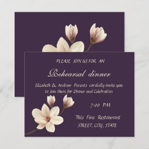 Elegantes Chic Magnolie  Probedinner Einladung
