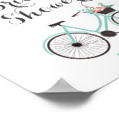 Elegantes Chic Mint Green Bicycle Brautparty Signa Poster (Ecke)
