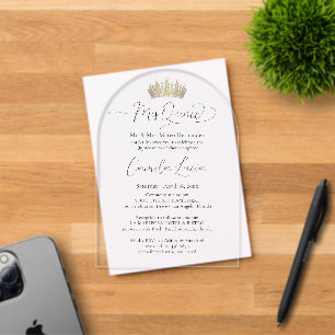 Elegantes Chic Mis Quince Schriftzug & Quinceañera Acryleinladungen