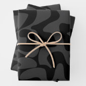 Elegantes Chic Modern Matte Black Gray Muster Geschenkpapier Set (Beispiel)