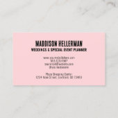 Elegantes Chic Modern Pink Monogram Visitenkarte (Rückseite)