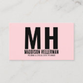 Elegantes Chic Modern Pink Monogram Visitenkarte (Vorderseite)