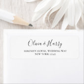 Elegantes Chic Modern Script Schwarz-weiß Label (Insitu)