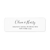 Elegantes Chic Modern Script Schwarz-weiß Label (Vorne)