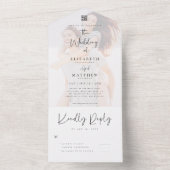 Elegantes Chic Modern Simple QR Foto Wedding All In One Einladung (Innen Boden)