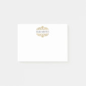 Elegantes, chic modernes Monogramm Schwarz Gold Post-it Klebezettel (Vorderseite)