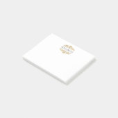 Elegantes, chic modernes Monogramm Schwarz Gold Post-it Klebezettel (angewinkelt)