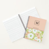 Elegantes Chic Monogram Blume Muster Personalisier Notizblock (Innenseite)