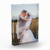 Elegantes Chic Monogram-Foto Fotoblock (Links)