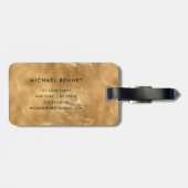 Elegantes Chic Monogram Gold Gepäckanhänger (Rückseite horizontal)