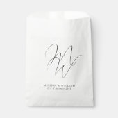 Elegantes Chic Monogram Modernes Schwarz & Weiß Geschenktütchen (Vorderseite)