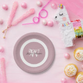 Elegantes Chic Monogram + Name Cool Niedlich Dusty Pappteller (Party)