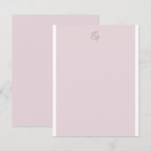 Elegantes, chic Monogramm in blassem Lavendelweiß Mitteilungskarte