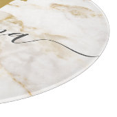 Elegantes Chic Monogramm Marmor-Optik Custom Schneidebrett (Ecke)