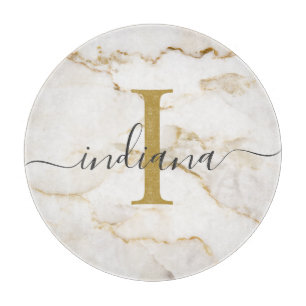 Elegantes Chic Monogramm Marmor-Optik Custom Schneidebrett