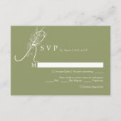 Elegantes Chic Moss Blumenmenü Auswahl Hochzeitsfe Begleitkarte (Vorderseite)