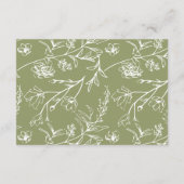 Elegantes Chic Moss Blumenmenü Auswahl Hochzeitsfe Begleitkarte (Rückseite)