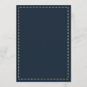 Elegantes Chic Navy Blue Gold Glitzer Wedding Menu Menükarte (Rückseite)