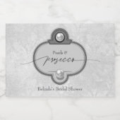 Elegantes Chic Pearls und Prosecco Brautparty Schaumweinetikett (Einzelnes Label)