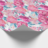 Elegantes Chic Pink Blumenmuster Geschenk Geschenkpapier (Ecke)