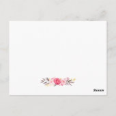 Elegantes Chic Pink Floral Gold Geschenkgutschein Postkarte (Rückseite)