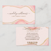 Elegantes Chic Pink Gold Glitzer Marble Agate Scri Visitenkarte (Vorne/Hinten)