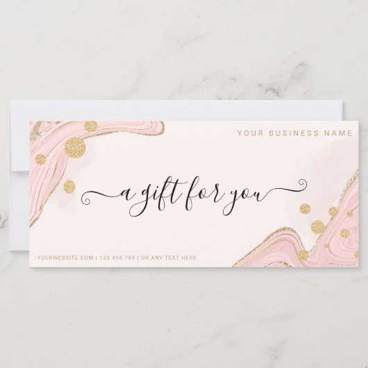 Elegantes Chic Pink Gold Marble Agate Certificate (Vorderseite)