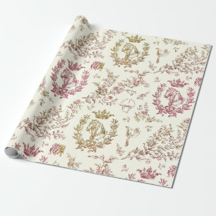 Elegantes Chic Pink Gold Reitsport-Toile Geschenkpapier