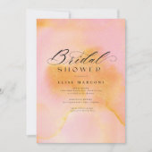 Elegantes Chic Pink Orange Calligraphy Brautparty Einladung (Vorderseite)