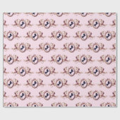 Elegantes Chic Pink Reittier Ribbon Wappen Geschenkpapier (Flach)