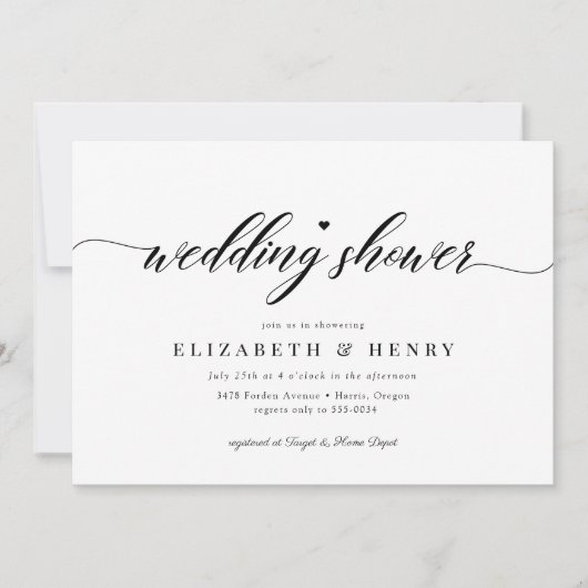 Elegantes Chic Polterabend Couples Brautparty Einladung (Vorderseite)