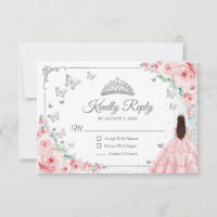 Elegantes Chic Rosa Silber Quinceanera Antwort