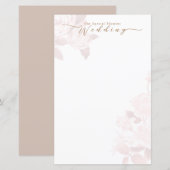 Elegantes Chic Rose Blank Wedding Menu (Vorne/Hinten)