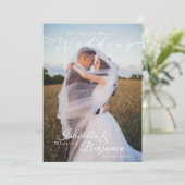 Elegantes Chic Rose Wedding Foto Einladung (Stehend Vorderseite)