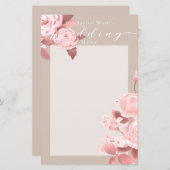 Elegantes Chic Rose Wedding Menu (Vorne/Hinten)